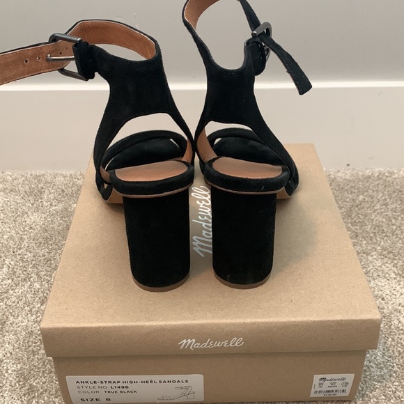 Madewell Black Ankle Strap High Heel Sandals - Picture 4 of 5